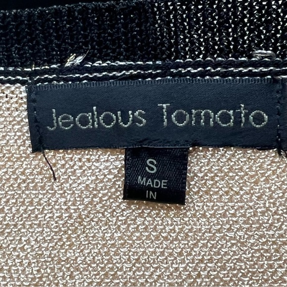 Jealous Tomato Woman's Metallic Black, Silver & Gold Sweater Sz s That Girl - Picture 5 of 8